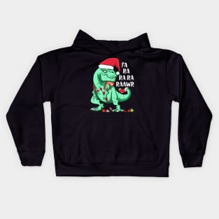 Funny Holiday T-Rex in Santa Hat FA RA RAWR Christmas Gift Kids Hoodie